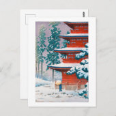 Carte Postale Temple Saishoin en Neige, Hasui Kawase, Coupe de b (Devant / Derrière)