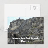 Carte Postale Temple Sun de Dieu Maya, Belize (Devant / Derrière)