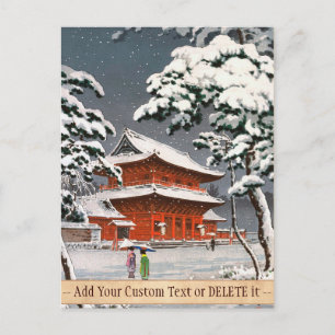 Carte Postale Temple Zojoji dans la scène hivernale de Snow Tsuc