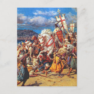 Carte Postale Templer contre Sarazènes