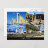 Carte Postale Temples antiques de Grèce (Devant / Derrière)