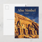 Carte Postale Temples d'Abou Simbel Égypte (Devant / Derrière)