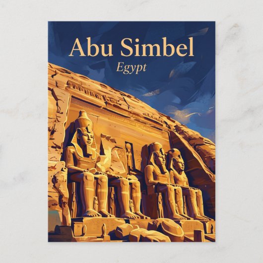 Carte Postale Temples d'Abou Simbel Égypte (Devant)