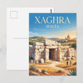 Carte Postale Temples de Ġgantija Malte (Devant / Derrière)