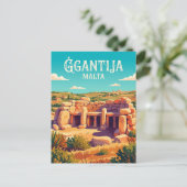 Carte Postale Temples de Ġgantija Malte (Debout devant)