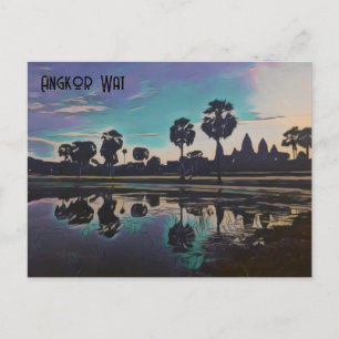 Carte Postale Temples du lever du soleil Stylisés Angkor Vat