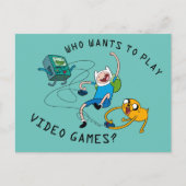 Carte Postale Temps d'aventure | Finn & Jake Jouer avec BMO (Devant)
