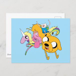 Carte Postale Temps d'aventure Lady, Bubblegum, Finn & Jake