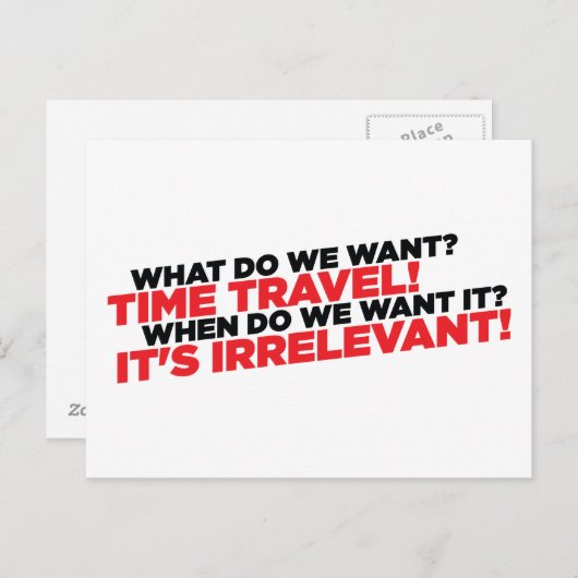 Carte Postale Temps de déplacement (Devant / Derrière)