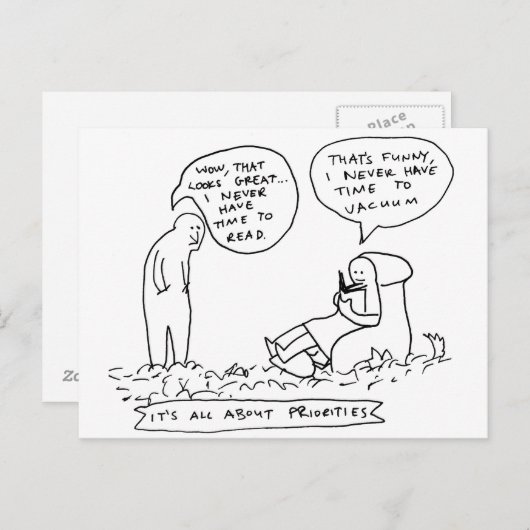 Carte Postale Temps De Lecture (Devant / Derrière)