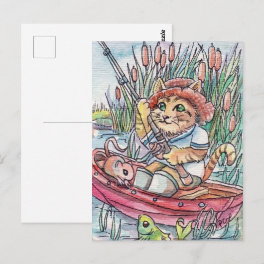 Carte Postale Temps de pêche (Devant / Derrière)