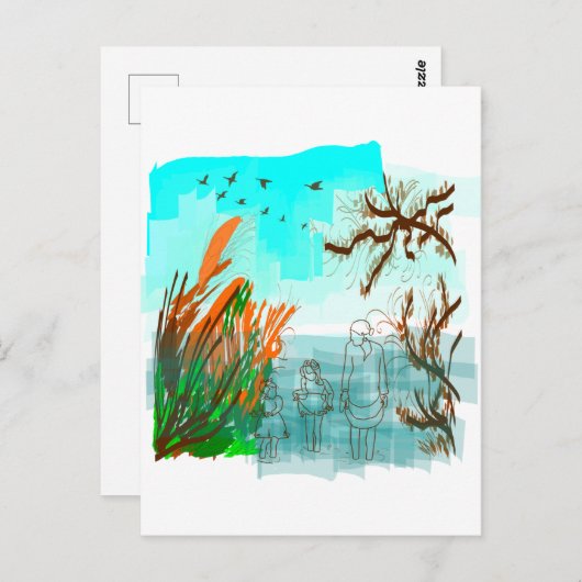 Carte Postale Temps De Plaisir Avec Grand-Mère Vue Extérieure Co (Devant / Derrière)