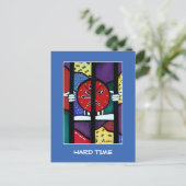 Carte Postale Temps dur sur le bleu - Pièces temps (Debout devant)