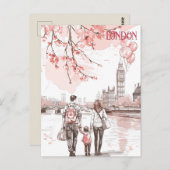 Carte Postale Temps famille à Londres (Devant / Derrière)