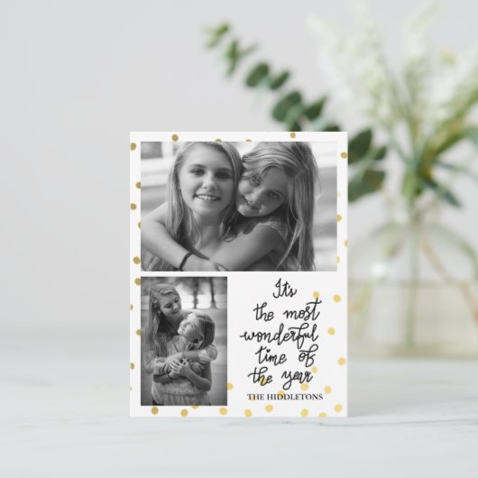 Carte Postale Temps Le Plus Merveilleux De L'Année Script Deux P (Debout devant)