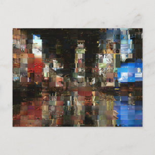Carte Postale temps mosaïque carré