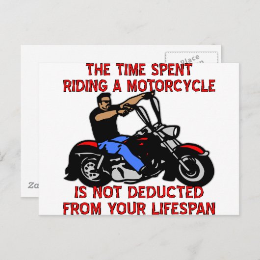 Carte Postale Temps Passé À Circuler Une Moto N'Est Pas Déduit (Devant / Derrière)