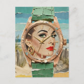 Carte Postale Temps pour la mode Dadaïste Collage Dame (Devant)