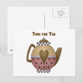 Carte Postale Temps pour le thé (Devant / Derrière)