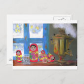 Carte Postale temps russe de thé (Devant / Derrière)