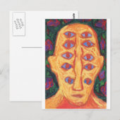 Carte Postale Ten Blue Eyes (étrange expressionnisme portrait su (Devant / Derrière)