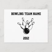 Carte Postale Ten Pin Bowling, Bowling Team Name, 2012 (Devant)