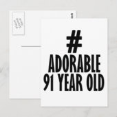 Carte Postale Tendance 91 ANS DE CONCEPTION ANNIVERSAIRE (Devant / Derrière)