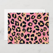 Carte Postale Tendance Chic Peach Leopard Poster de animal (Devant / Derrière)