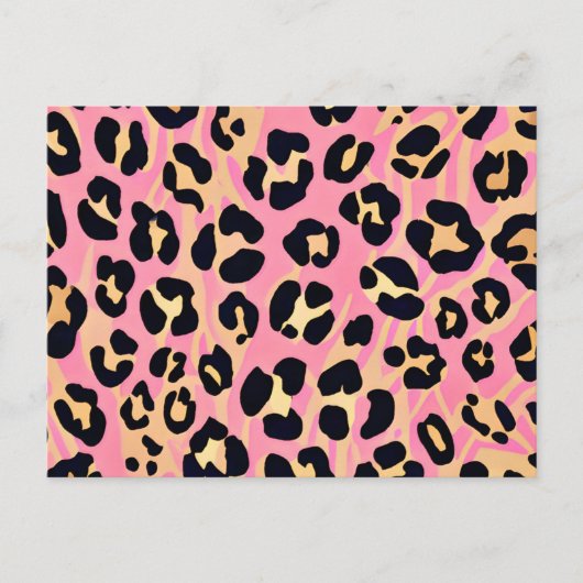 Carte Postale Tendance Chic Peach Leopard Poster de animal (Devant)