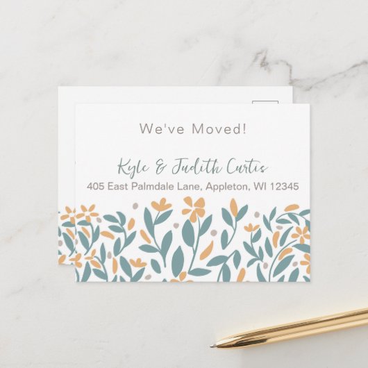 Carte postale tendance et simple de nouveau adress (Devant/Arrière en situation)