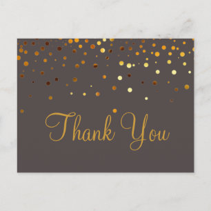 Carte Postale Tendance Inexpensive Paillettes Or Bleu Merci