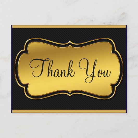 Carte Postale Tendance Inexpensive Paillettes Or Merci Noir (Devant)