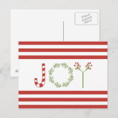 Carte Postale Tendance moderne Noël JOY (Devant / Derrière)