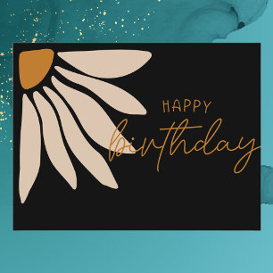 Carte Postale Tendance Rétro Floral Fleur Joyeux Anniversaire