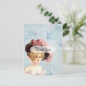 Carte Postale Tendance Victorienne Lady Vintage Merci (Debout devant)