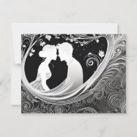 Tender Moment Blanc & Noir Silhouette Kiss