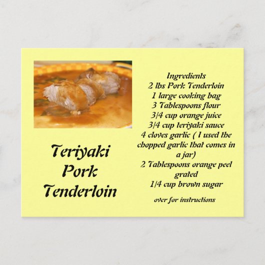Carte Postale Tenderlonge de porc Teriyaki (Devant)