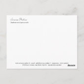 Carte Postale Tendresse (Dos)