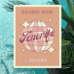 Carte Postale Tenerife canary España vintage party Postcard