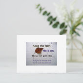 Carte Postale Tenez La Foi. Les choses vont s'améliorer (Debout devant)