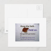 Carte Postale Tenez La Foi. Les choses vont s'améliorer (Devant / Derrière)