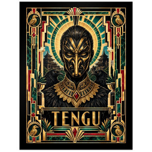 Carte Postale Tengu, Art Déco Mythique