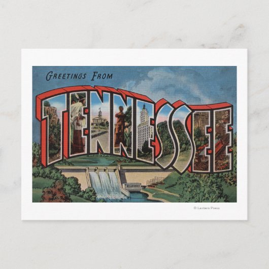 Carte Postale Tennessee (Barrage)Grandes lettres scènesTennessee (Devant)