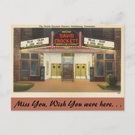 Carte Postale Tennessee, David Crockett Theatre, Gatlinburg (Devant)