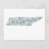 Carte postale Tennessee Interstate Map (Devant)