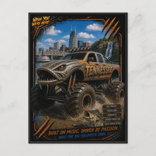 Carte Postale Tennessee Monster Truck Art Tout-Terrain