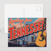 Carte Postale Tennessee Nashville Guitar Skyline (Devant / Derrière)