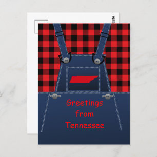 Carte Postale Tennessee Overalls Buffalo Plaid