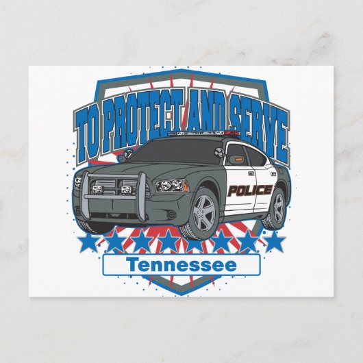 Carte Postale Tennessee pour protéger et servir la voiture de l' (Devant)