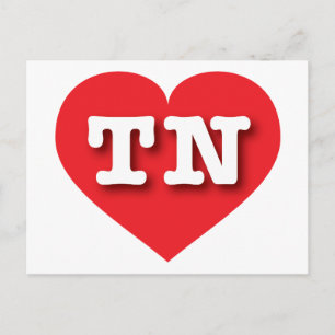 Carte Postale Tennessee Red Heart - J'aime TN